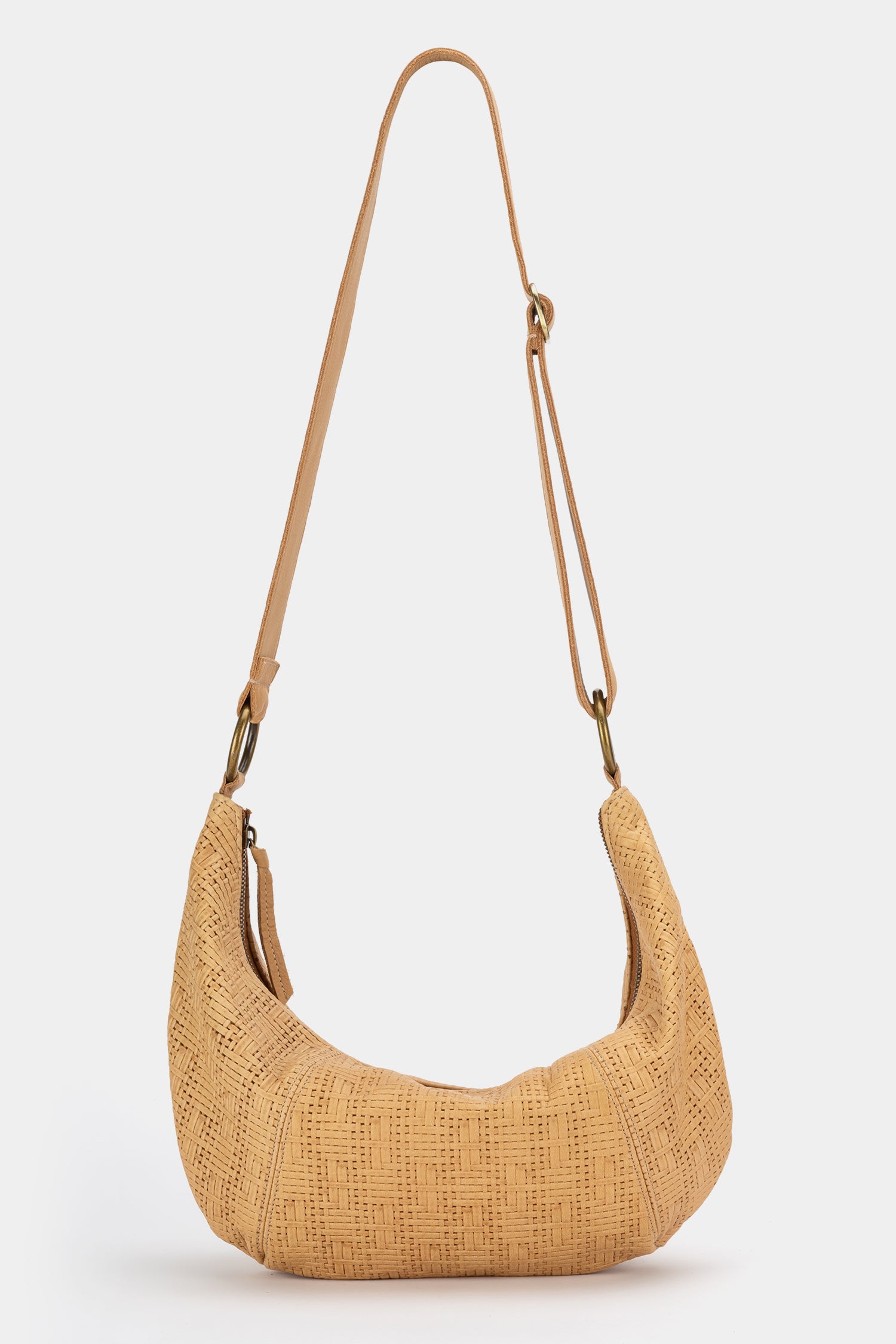 Andi Hobo Crossbody Bag - Vachetta Basketweave