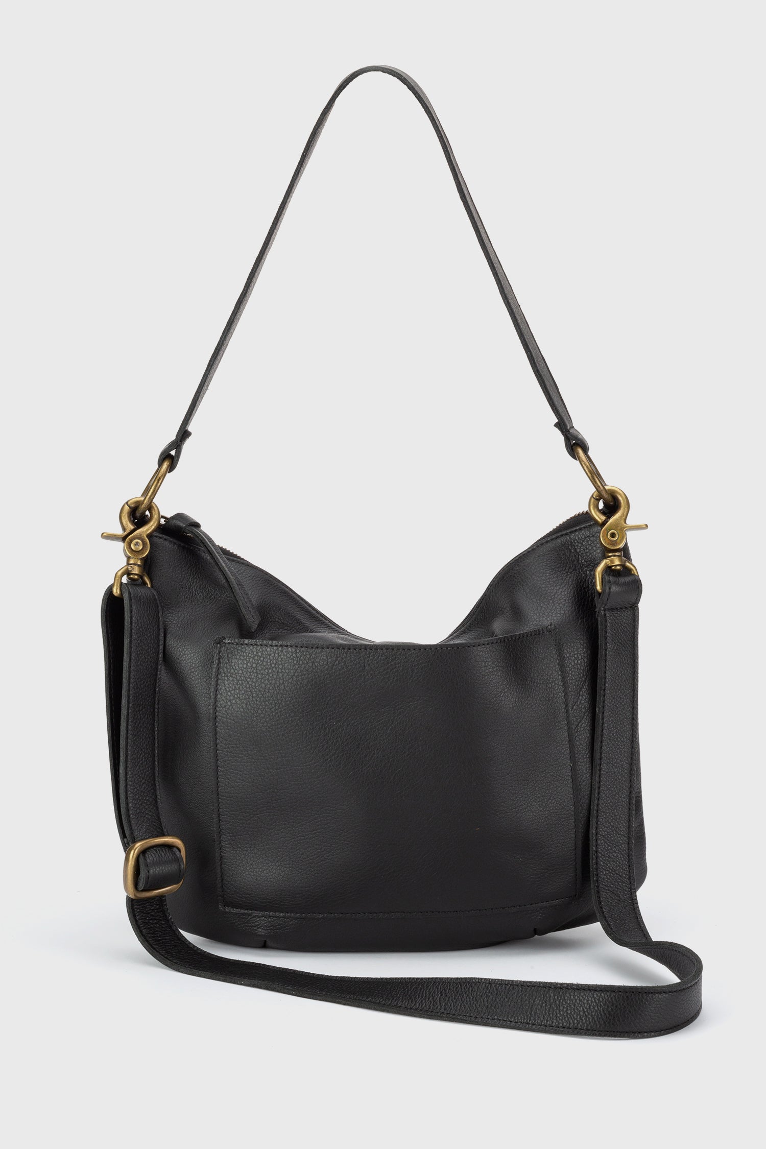 Crossbody Bag With Outer Pocket - Black - Woman - Crossbody Bags 